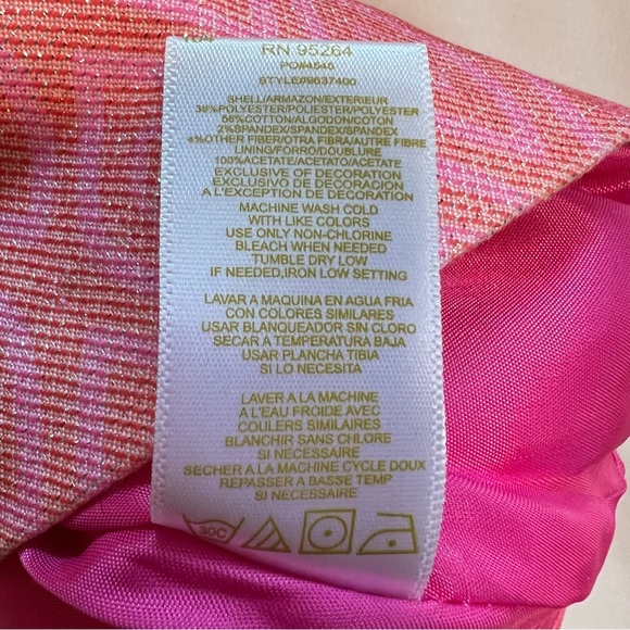 Nicole Miller Kids Pink Sparkle Shift Lined Dress Black Velvet Bow Size 18M EUC - Picture 8 of 9